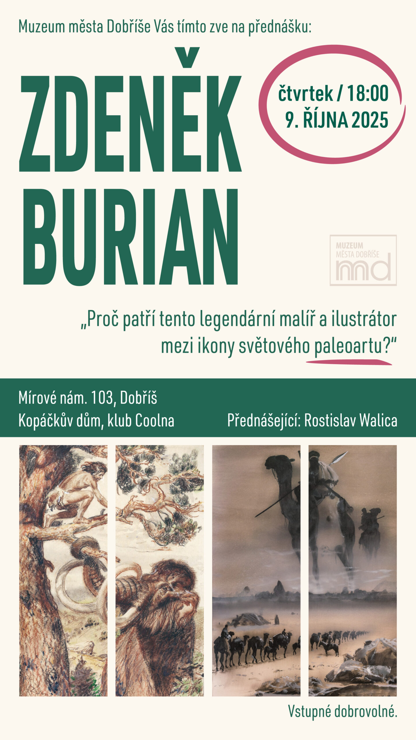 Přednáška o malíři Zdeňku Burianovi